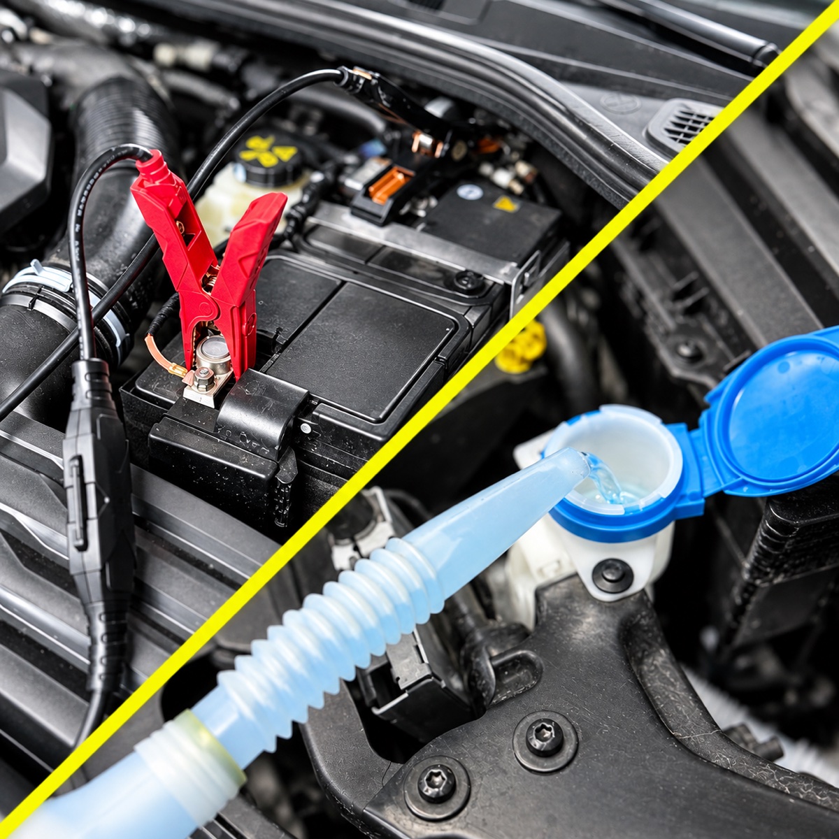 Batteriecheck und Scheibenreiniger beim CARPUTZ Winter-Service